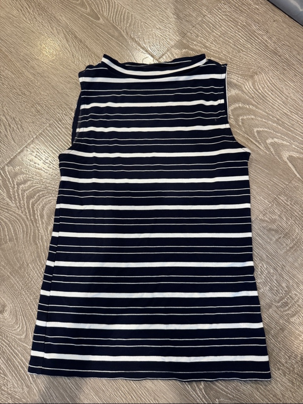 Ann Taylor Navy and White Striped Sleeveless Top
